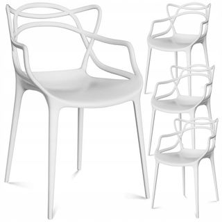 Silla Korme blanca de plástico – moderna y nueva