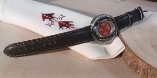 Reloj pulsera hombre - plata y negro