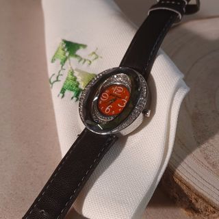 Reloj pulsera hombre - plata y negro