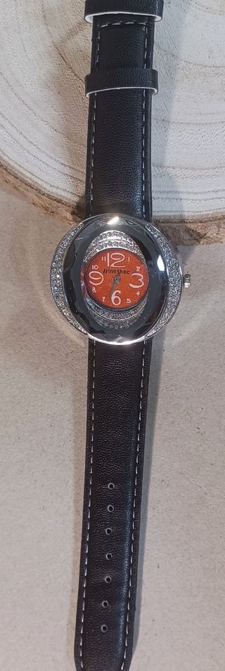 Reloj pulsera hombre - plata y negro