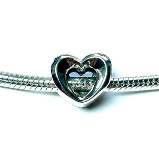 Charm Corazón con Brillante Plata