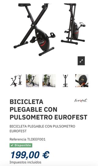 Bicicleta estática Plegable Eurofitness