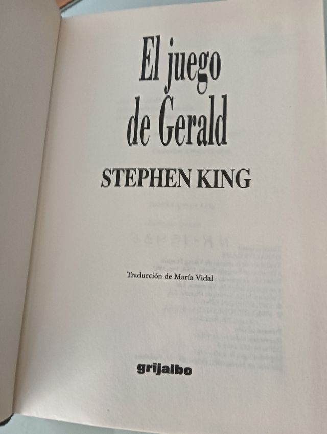 STEPHEN KING EL JUEGO DE GERA EL PRIMERA EDICIÓN