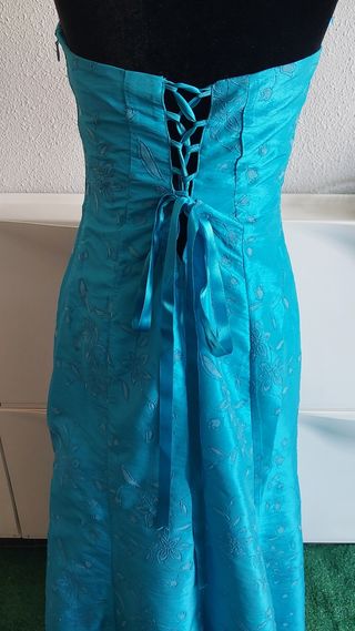 Vestido largo turquesa