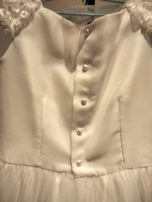 Vestido comunión niña blanco roto. Carmy