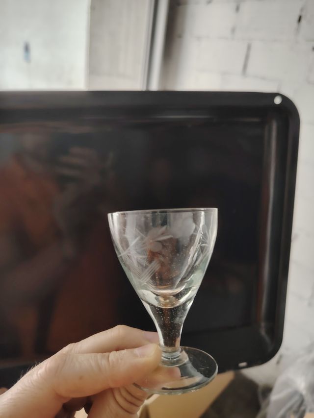 Bicchieri liquore vetro inciso