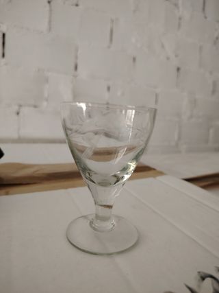 Bicchieri liquore vetro inciso
