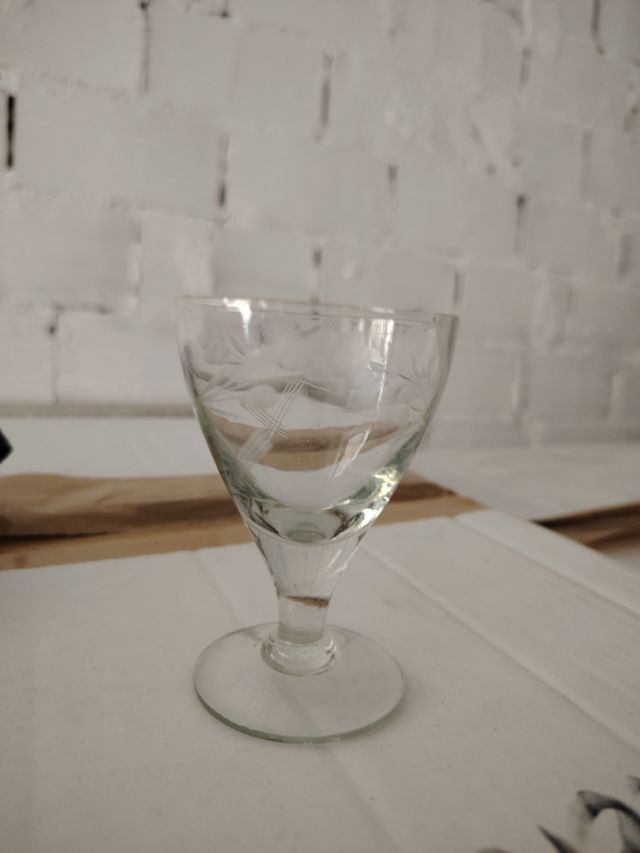 Bicchieri liquore vetro inciso