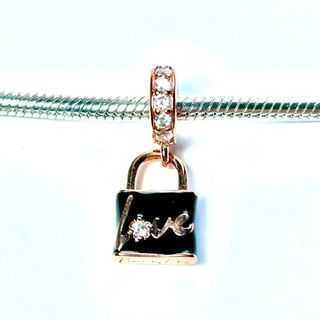 Charm Candado Love Rosa y Negro
