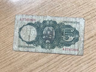 Billete de 5 pesetas año 1951