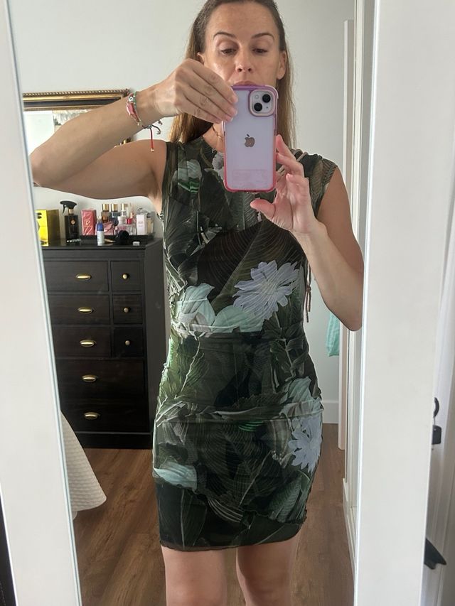 Vestido Guess gasa verde