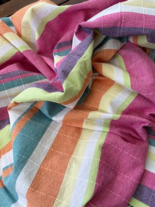 Mantel rayas multicolor algodón