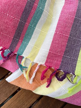 Mantel rayas multicolor algodón
