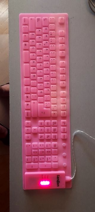 Teclado Sanikon flexible rosa