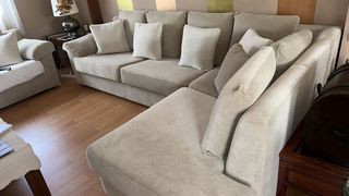 Sofá chaise longue beige 280x200cm