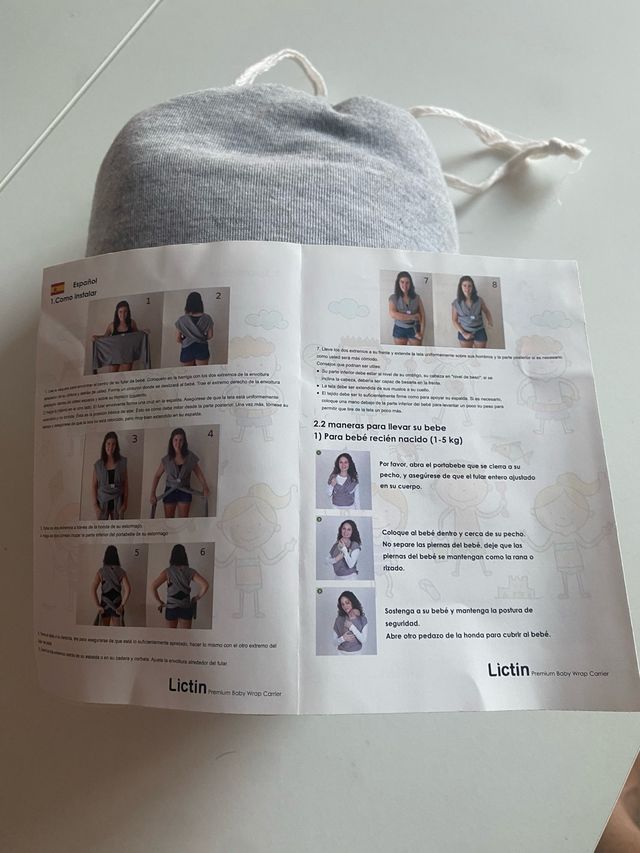 Fular portabebés gris