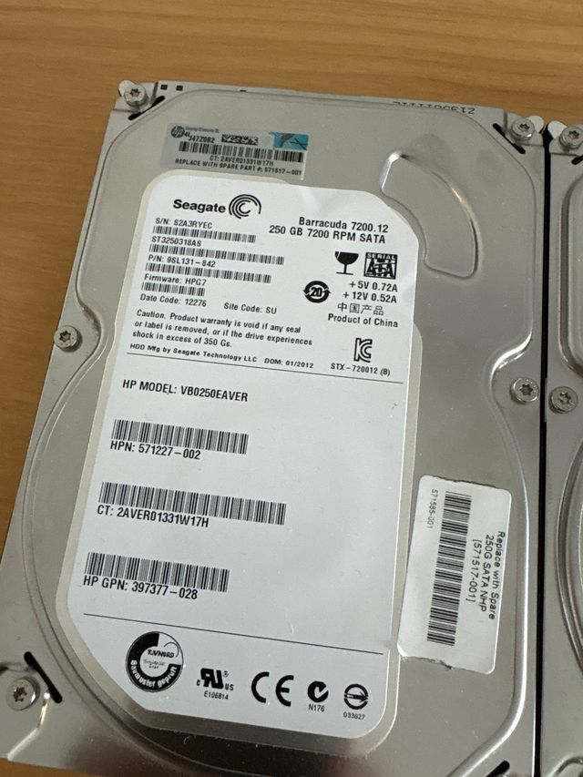 2 Seagate Barracuda 250GB HP