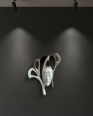 Máscara GALOS porcelana dorada