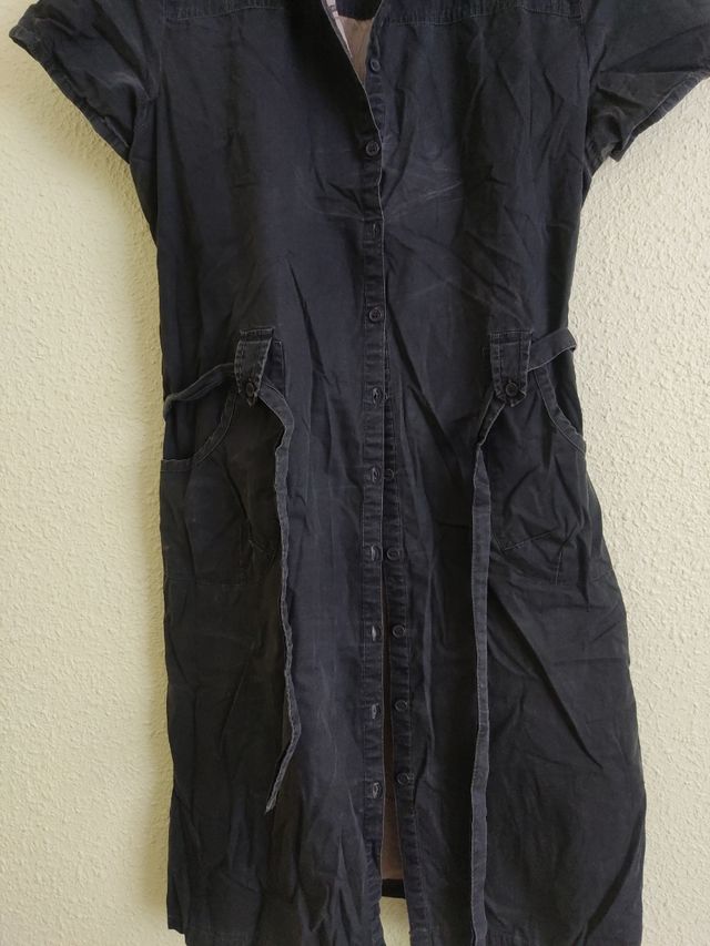 Vestido camisero L.A.S. negro - Talla L