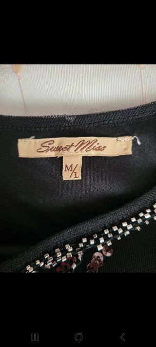 Vestido lentejuelas negro-dorado