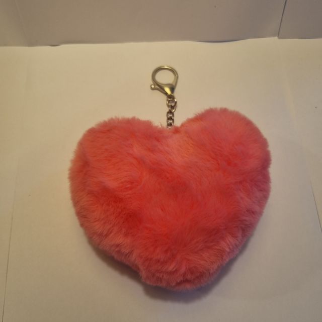 Llavero Corazón Peluche Rosa