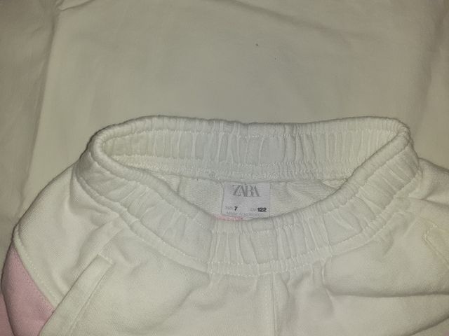 Shorts niña zara talla 7- Rosa y blanco