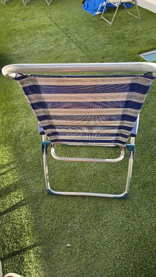 Silla playa plegable Crespo azul-blanca