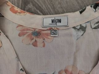 Vestido largo floral beige