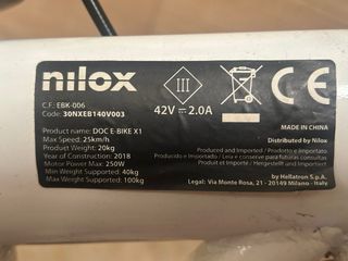 Bicicleta eléctrica Nilox X1 Plegable