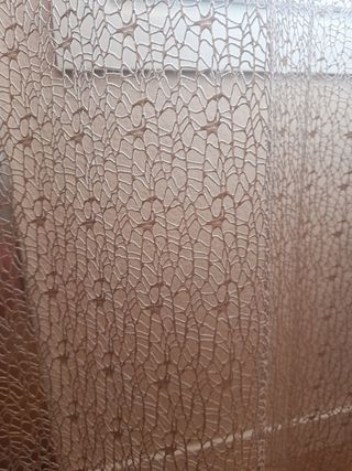 Cortinas beige - Loja do Gato Preto. Trenzado.