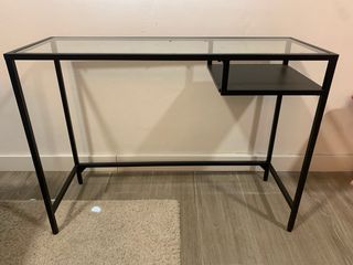 Mesa escritorio Ikea - Negro con cristal