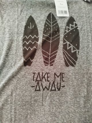 Camiseta Manga Corta Mango - Gris - M