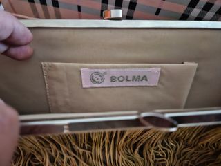 Bolso fiesta clunch color champan dorado con fleco