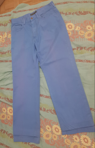 Pantaloni azzurri blu chiaro lunghi maschili uomo