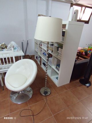 Lámpara pie moderna - Blanco/Plata