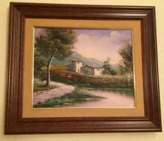 Pintura al óleo: Paisaje campestre