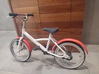 Bicicleta niña 16" blanca y roja