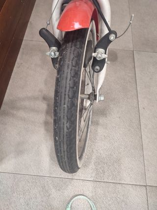 Bicicleta niña 16" blanca y roja