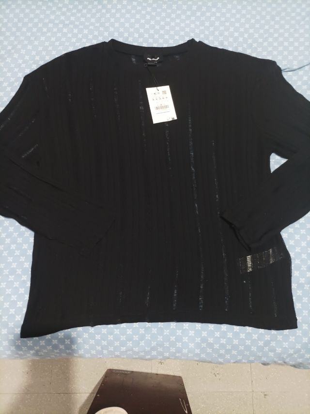 Jersey Pull&Bear negro transparente