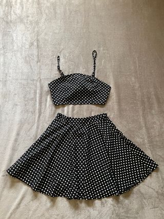 Conjunto Shein lunares blanco y negro - XS