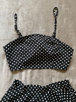 Conjunto Shein lunares blanco y negro - XS