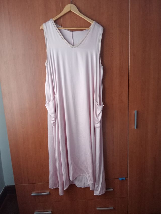 Vestido verano rosa - bolsillos