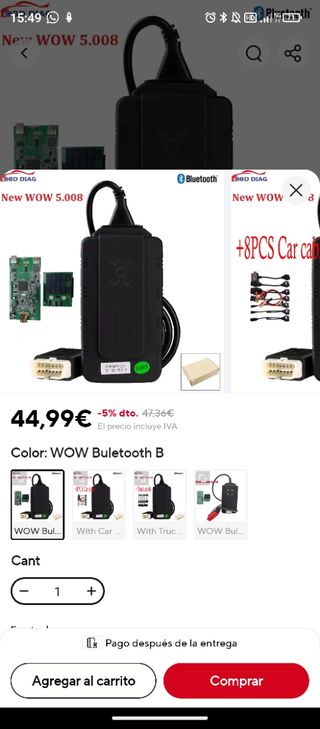 Escáner Diagnóstico  coches  WOW 5.008 Bluetooth 
