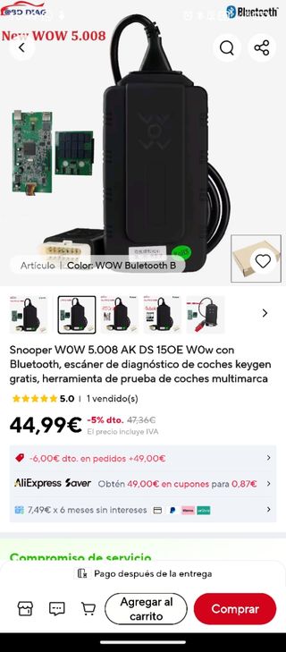 Escáner Diagnóstico  coches  WOW 5.008 Bluetooth 