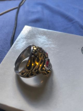 Anillo Calavera Dorado Plata