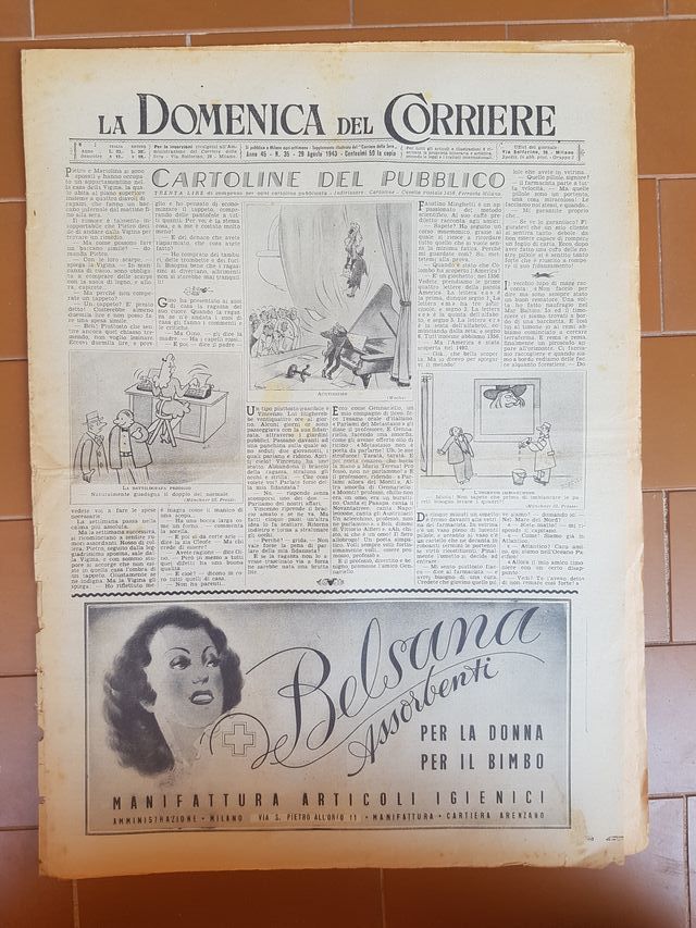 Domenica del Corriere 29 agosto 1943 Originale