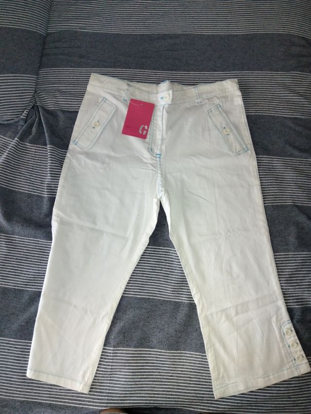 Pantalón pirata blanco niña