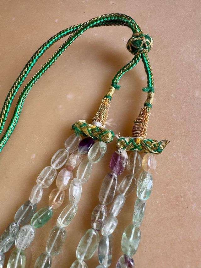 Collana Indiana a 3 giri in Fluorite  