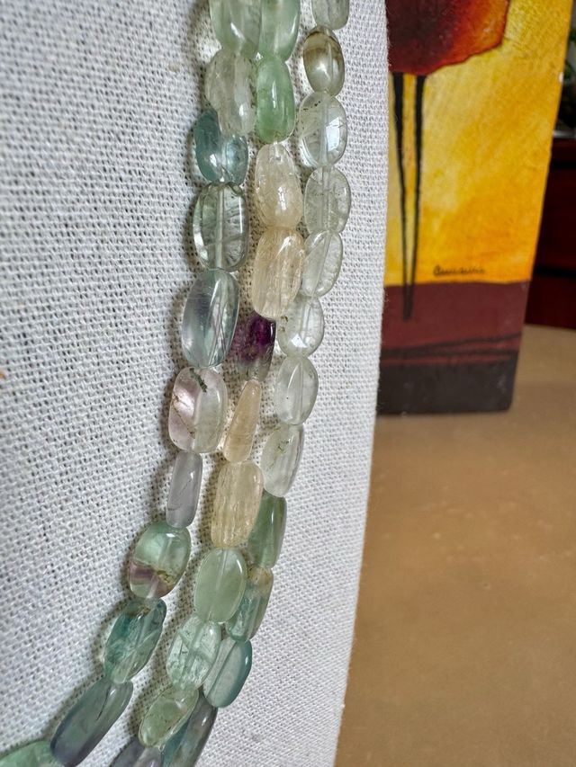 Collana Indiana a 3 giri in Fluorite  