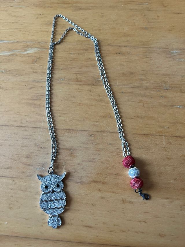 Ciondolo Gufo Cristalli Argento